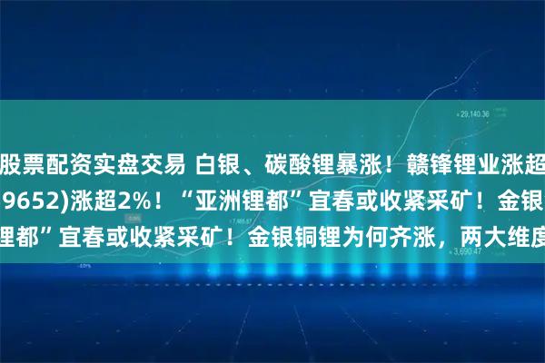 股票配资实盘交易 白银、碳酸锂暴涨!赣锋锂业涨超4%,有色50ETF(159652)涨超2%!“亚洲锂都”宜春或收紧采矿!金银铜锂为何齐涨,两大维度解读