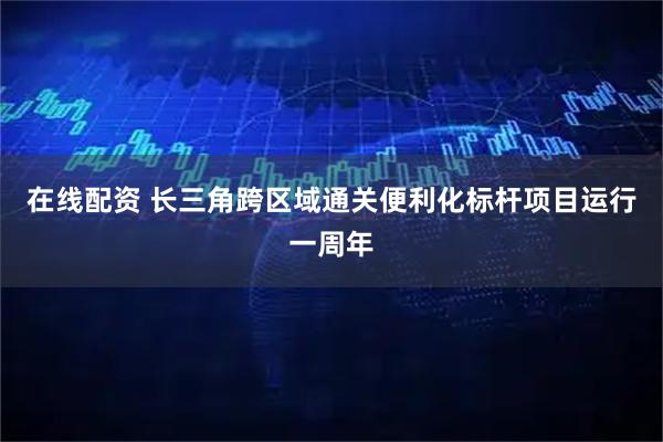 在线配资 长三角跨区域通关便利化标杆项目运行一周年